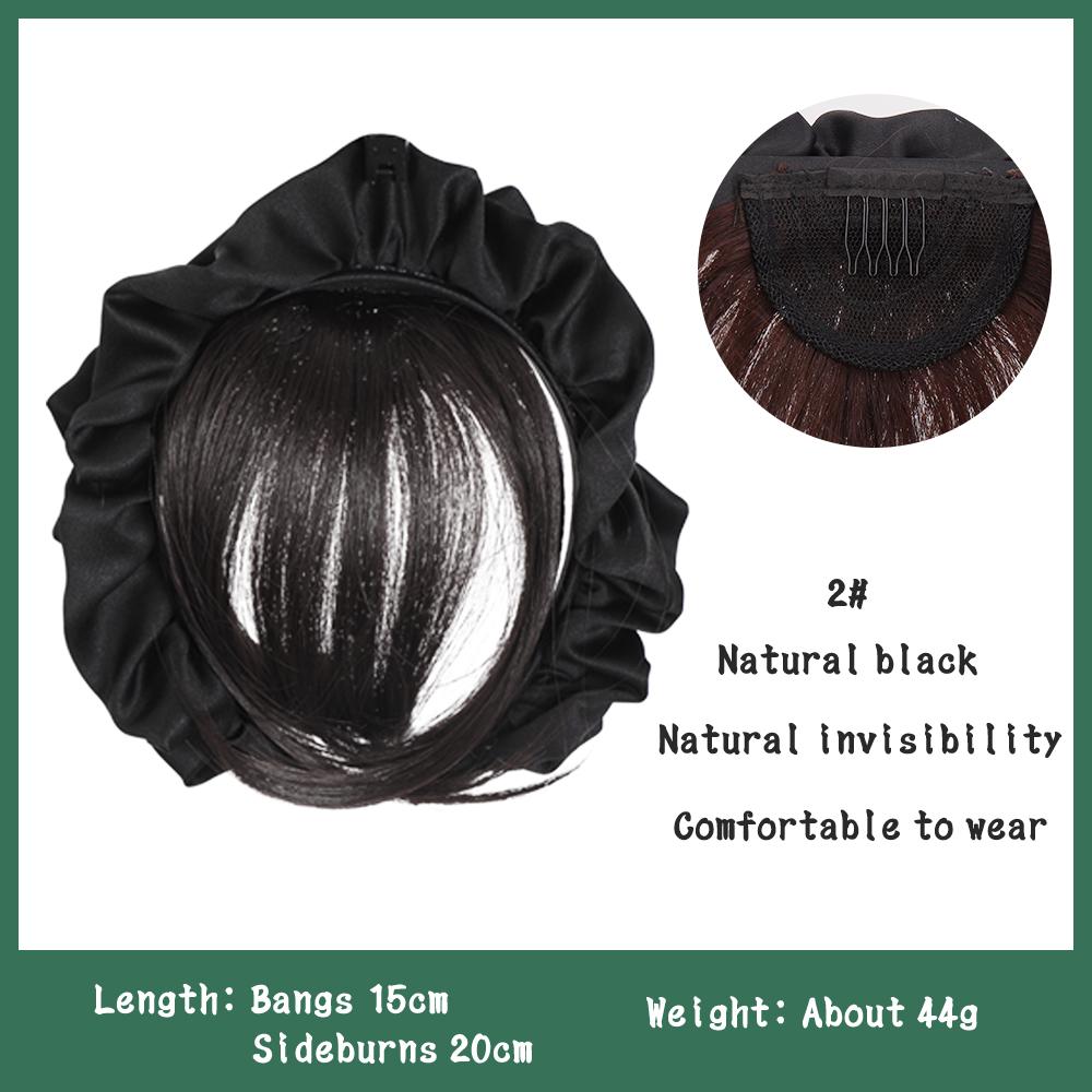 Synthetic Fake Bangs Hair Neat Fringe Bands with Headband Heat Resistant Bangs In Hair Extensions Hairpiece