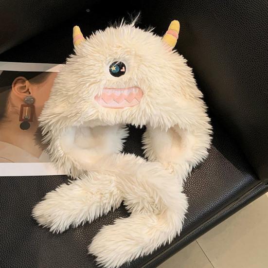 Забавная плюшевая шапка с мультяшным дизайном, супермягкая, ультра-толстая, приятная для кожи, ветрозащитная, очаровательная термоплюшевая шапка, головной убор