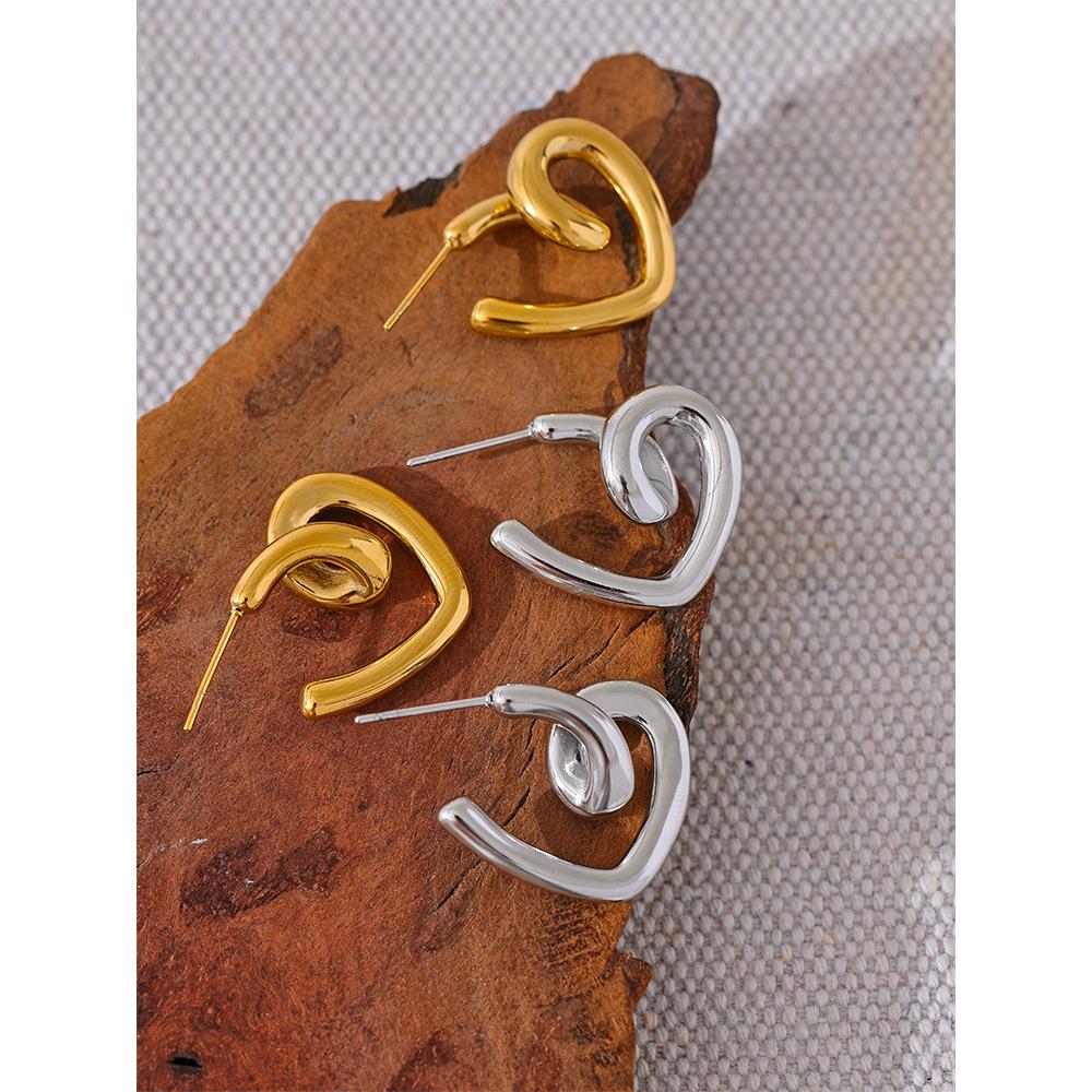 Eetit Минималистичные серьги-обнимашки в форме сердца из нержавеющей стали, устойчивые к ржавчине, с покрытием 18 К, модные повседневные ювелирные изделия, бижутерия, женские аксессуары