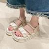 2024 Summer New Platform Pearl Women's Roman Shoes Fashion Versatile Hollow Women's Sandals Fashion Beach Shoes