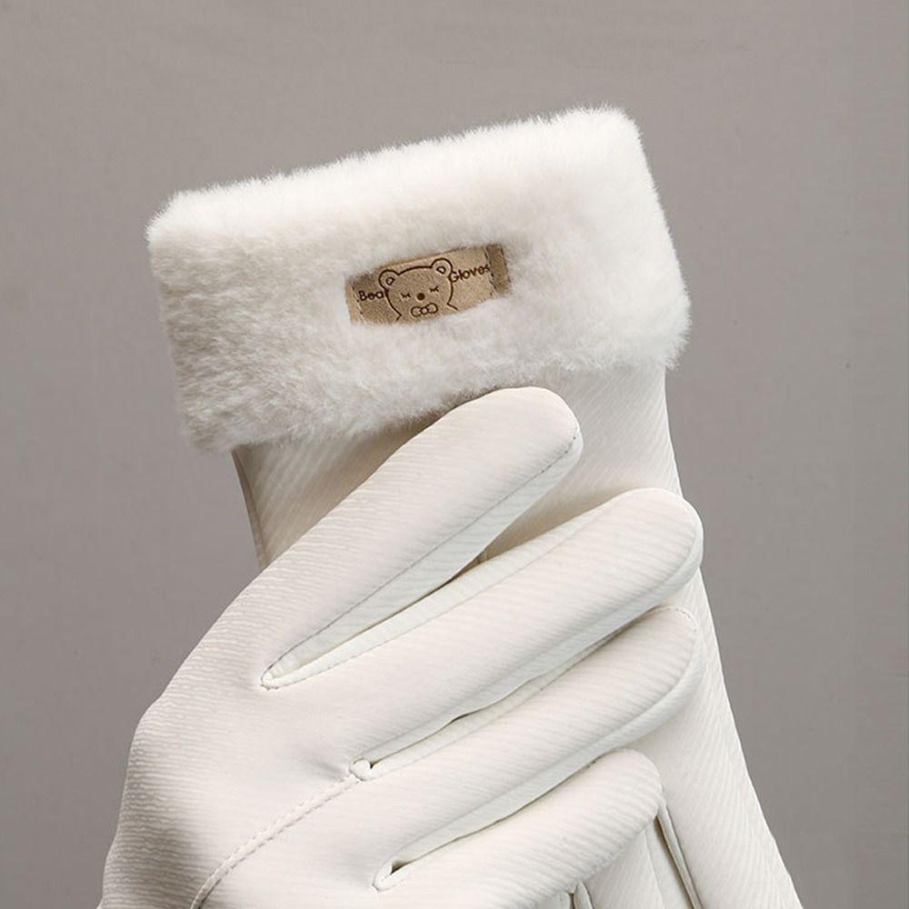 Thick Plush Gloves Touchscreen Cycling Mittens Fashion Driving Gloves  Running