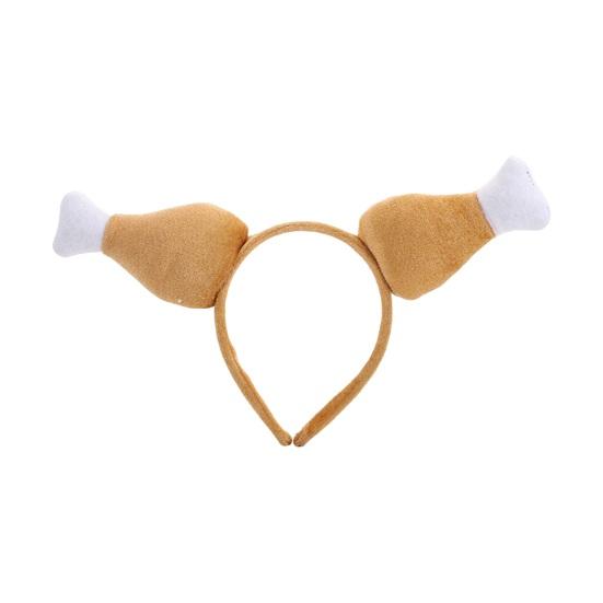 Аксессуар для костюма на День благодарения, плюшевая шапка в виде индейки, головной убор, повязка на голову в виде куриного глаза и ножки для новогодней вечеринки