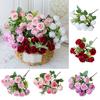 Artificial Rose Flower Branch with Stem Realistic Reusable Wedding Party Bridal Bouquet Floral Arrangement Faux Flower