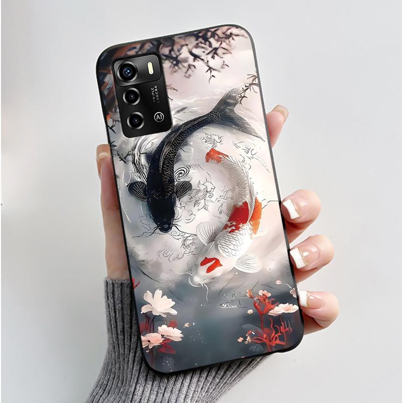 Чехол для смартфона ZTE Blade V40 Vita / V41, роскошный, милый, с кроликом, забавный, черный, корпус, мягкий силиконовый защитный чехол