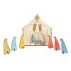Nativity Scene Decoration Wooden Nativity Figurine Set Tabletop Easter Scene Ornament for Home