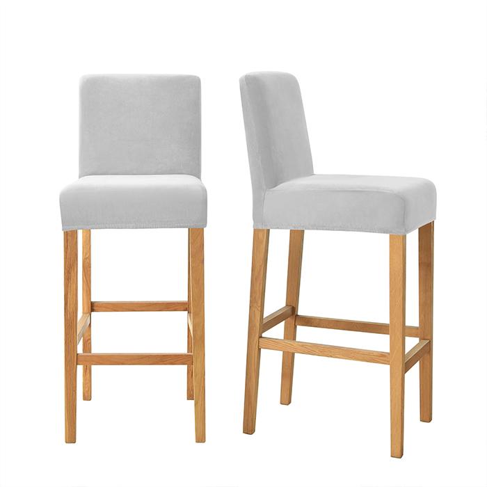 Cover For Bar Stool, Velvet, Light Gray