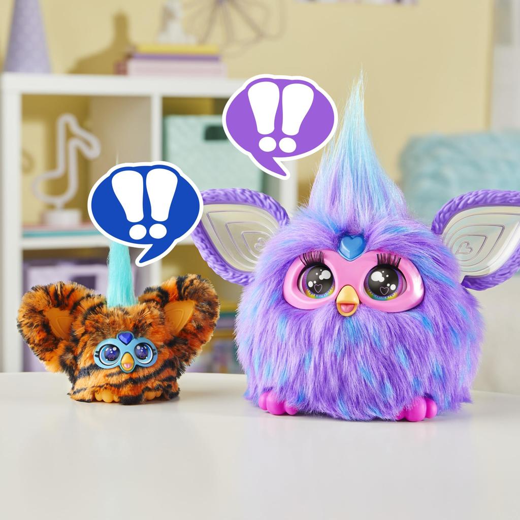Hasbro Furby Furblets Tibby Мини-друг, Электрическая плюшевая игрушка для мальчиков и девочек, Возраст 6+, Оранжевый, Тигр, Furby говорит, Музыкальный, G1700, Оригинал