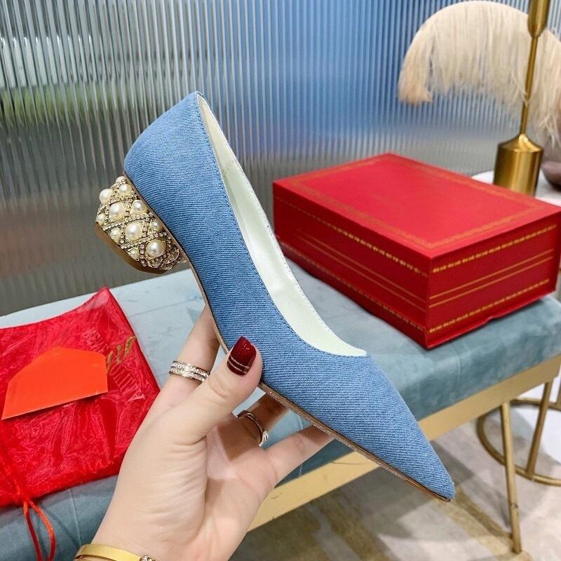 Черные туфли-стилетто со стразами, массивный каблук, острый носок, рабочая обувь, лакированная кожа, замша, ковбойский синий, повседневные туфли