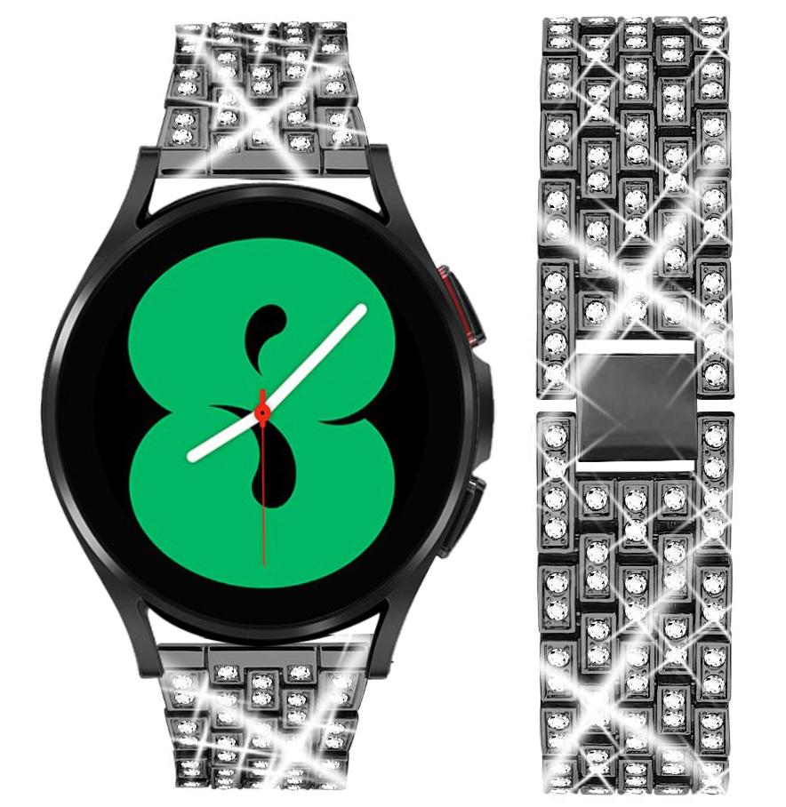 Ремешок 20 мм 22 мм для Samsung Galaxy Watch 4/5/6/pro/classic 43 мм 47 мм 45 мм металлический браслет с бриллиантами correa HUAWEI GT 2e 3 pro ремешок