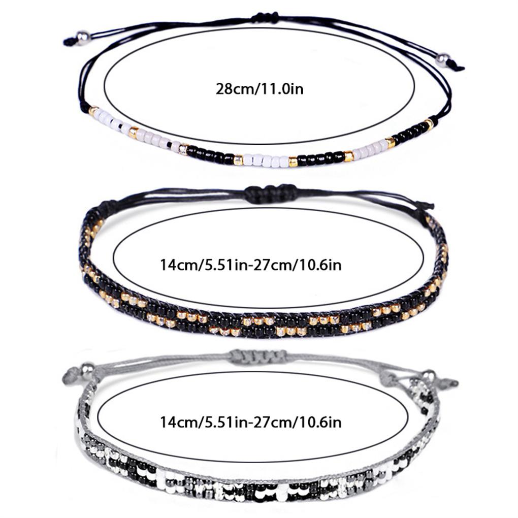 1 Набор Браслет из бусин Регулируемая нить Удобные плетеные браслеты Наборы украшений ручной работы Женские аксессуары для девочек-подростков