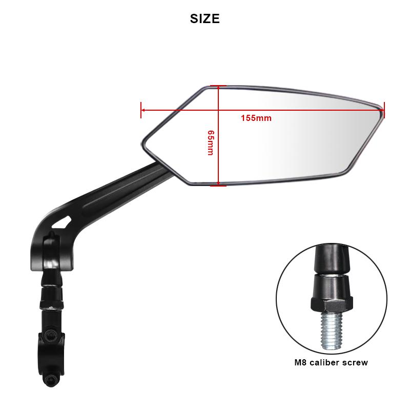 Bicycle Handlebar Reflector Rear View Mirror Mountain MTB Electrical Bike Scooter Wide-Range Cycling Adjustable Angles Mirrors