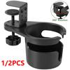 Desk Cup Holder Clamp Universal Adjustable Height Clip On Coffee Cup Holder 360° Rotation Desk Coffee Bottle Rack for Office