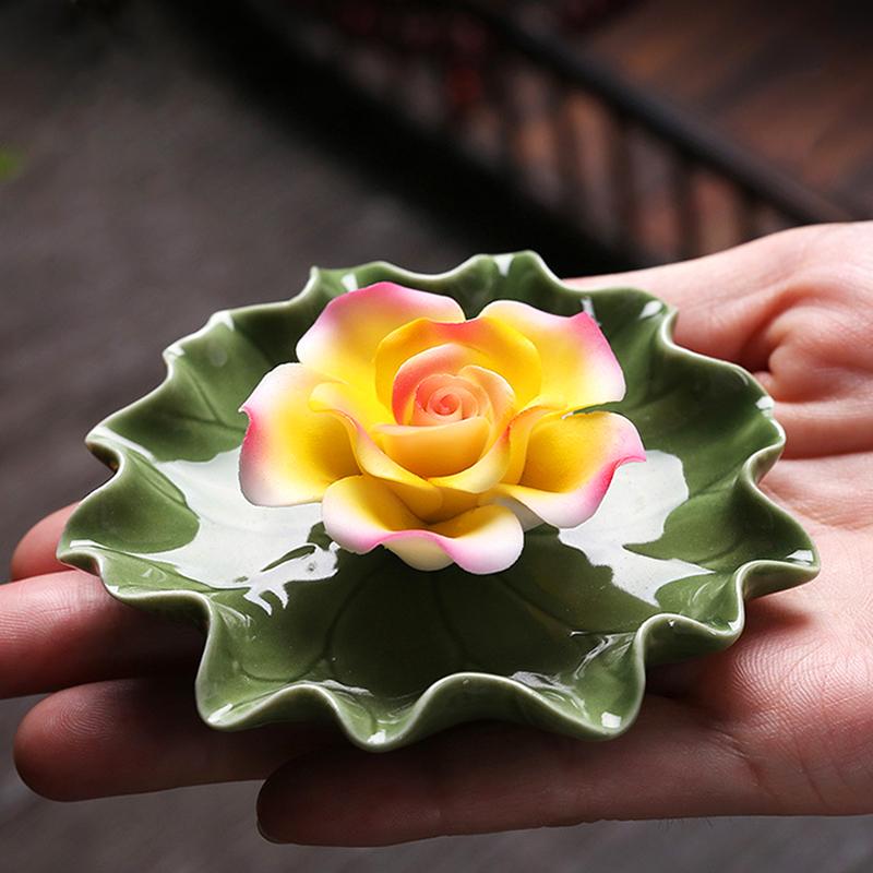 1 комплект, ручная работа, украшение для ароматерапии, курильница с листьями лотоса, ароматическая эстетика, украшение