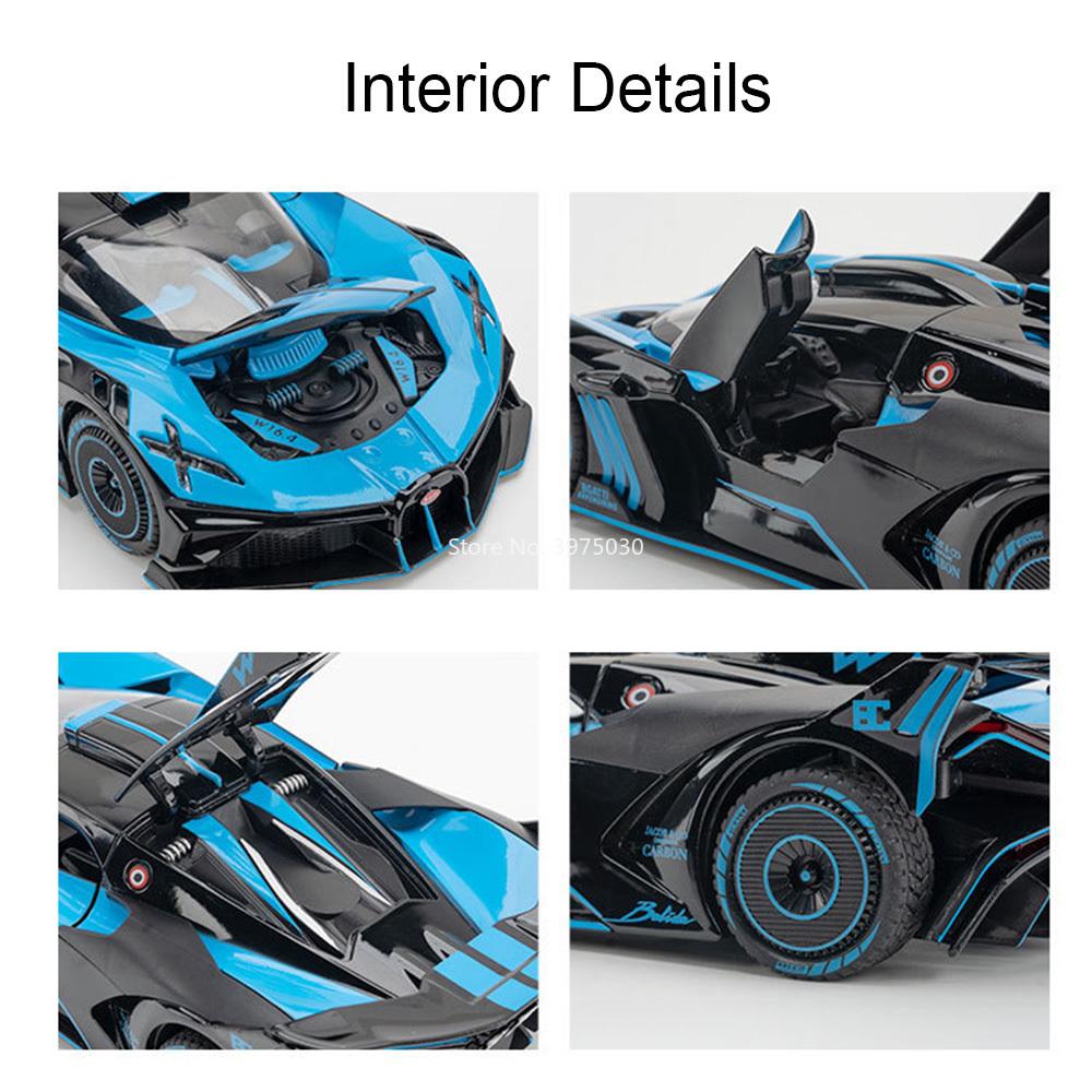 1:24 Модели спортивных автомобилей Bolide Atlantic Игрушки Сплав Литье под давлением Открывающиеся двери Заднего хода Миниатюрные транспортные средства Игрушки Настольное украшение