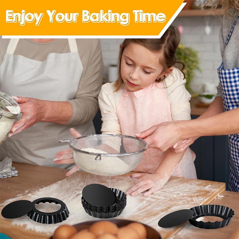 LMETJMA 6-ти дюймовая мини-форма для тарталеток со съемным дном из углеродистой стали, форма для пирога-киша с антипригарным покрытием, круглая форма для тарталеток с пирогами JT234