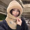 4 In 1 Winter Integrated Scarf Cap Plush Cold Proof Scarf Fashion Pullover Mask Cap  Outdoor