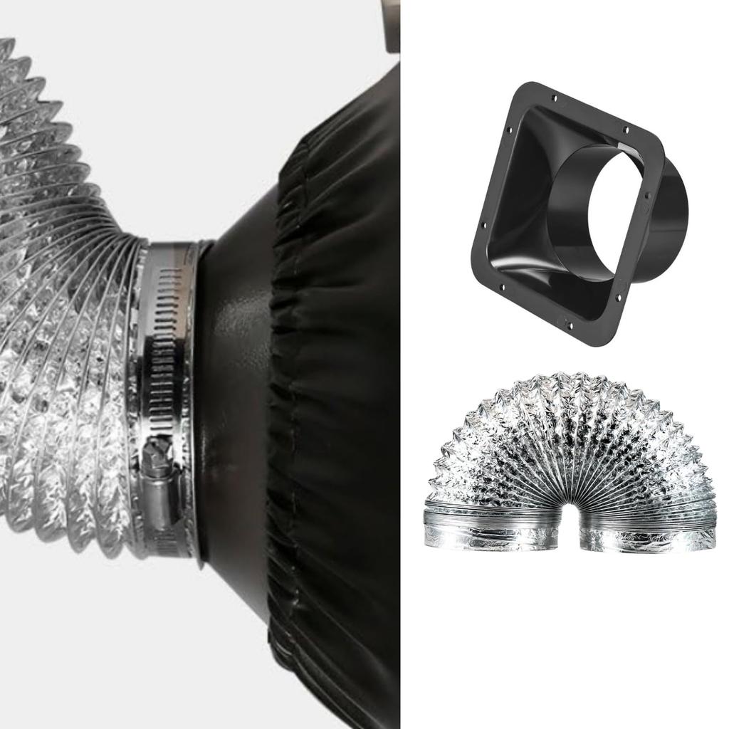 SLMYCAO Гибкий воздуховод, Алюминиевый телескопический вытяжной шланг, Для вентиляции, вытяжки, Диаметр 3,9 дюйма