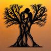1pc Elegant And Minimalist: Metal Plate Of A Couple Under An Ancient Tree With Flowers.