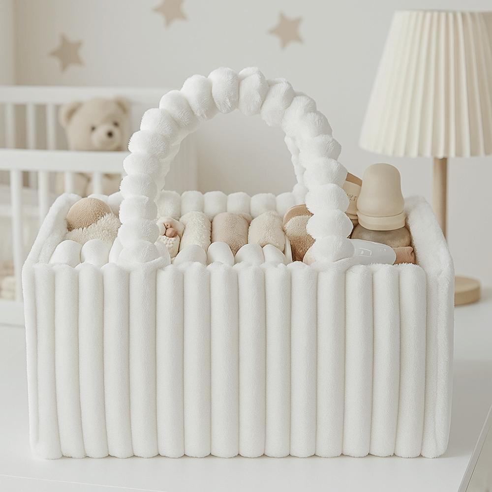 Cozy Material Flannel Diaper Organizer Multi-Pocket Portable Diaper Organizer Large Capacity Newborn Essentials