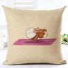 Hamster Yoga Cushion Cover Cotton Linen Pillow Case Animal Hamster Painting Decorative Pillowcase Home Accessories Cushion Cover