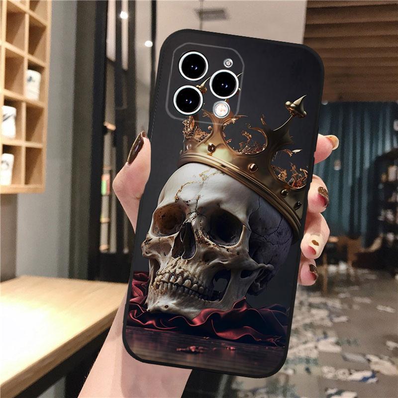 Чехол для телефона с изображением черепа для iPhone 15 14 Pro Max 13 12 11 Pro Max XSMax XR 12 13 mini 14 Plus Shell