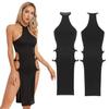 Women's Halter Neck Sleeveless Split Bodycon Long Dresses Sexy Party Clubwear
