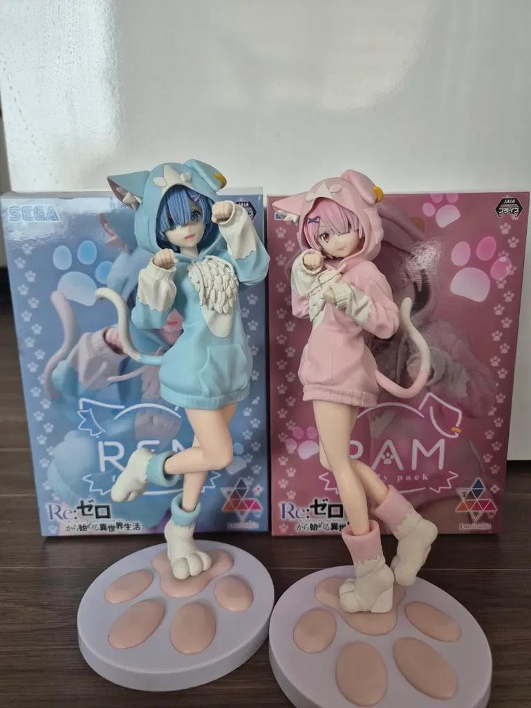We will be selling Re:Zero Rem and Ram figures. Used
