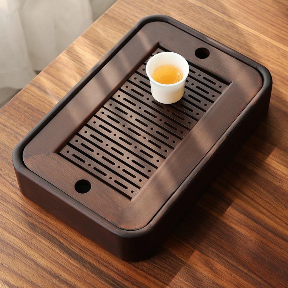 Wood Material Storage Tea Board Rectangular Shape Tea Accessory Tray Bamboo Tea Tray Household Use