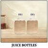 15pcs Cold Drink Bottles 350Ml Flat Plastic Beverage Containers Clear Reusable Juice Flask For Travel Ice Coffee Smoothie Tea