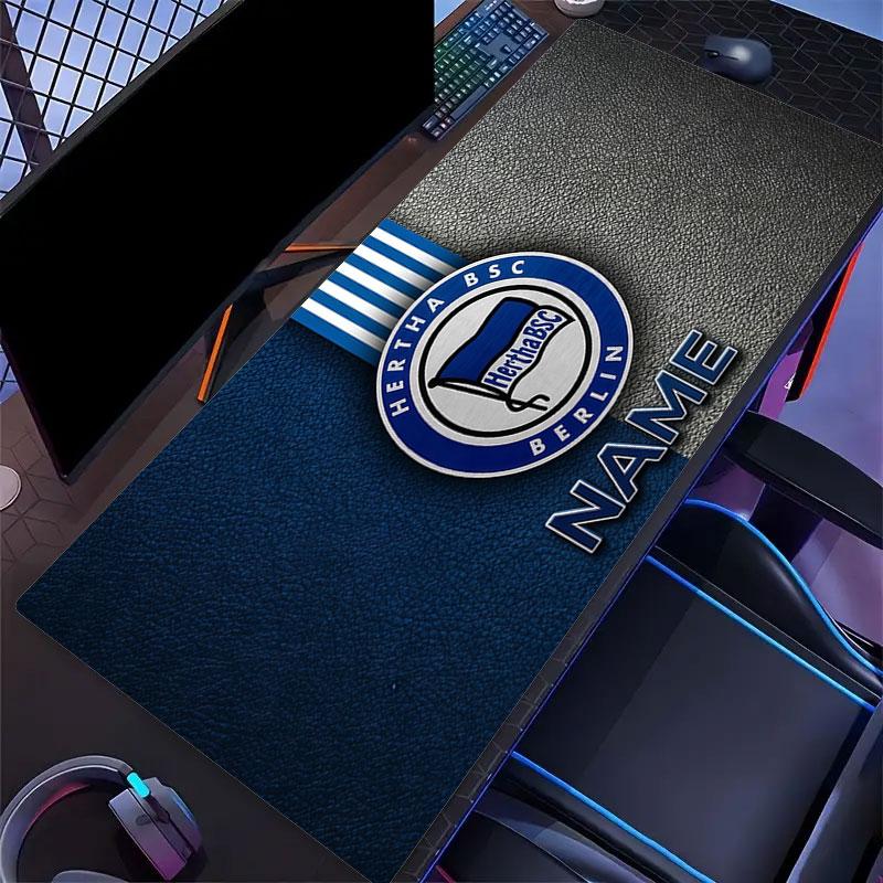 Custom Name,Hertha BSC Mouse Pad, Large Gaming Desk Mat, Non-slip XXL Mousepad for Laptop & Tablet, Mini PC Playmat with Stitched Edges
