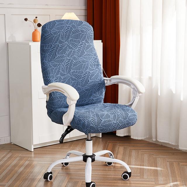 Чехлы на офисные стулья с вырезанными узорами, жаккардовые эластичные чехлы из спандекса для компьютерных сидений, чехлы на игровые стулья для гостиной и дома
