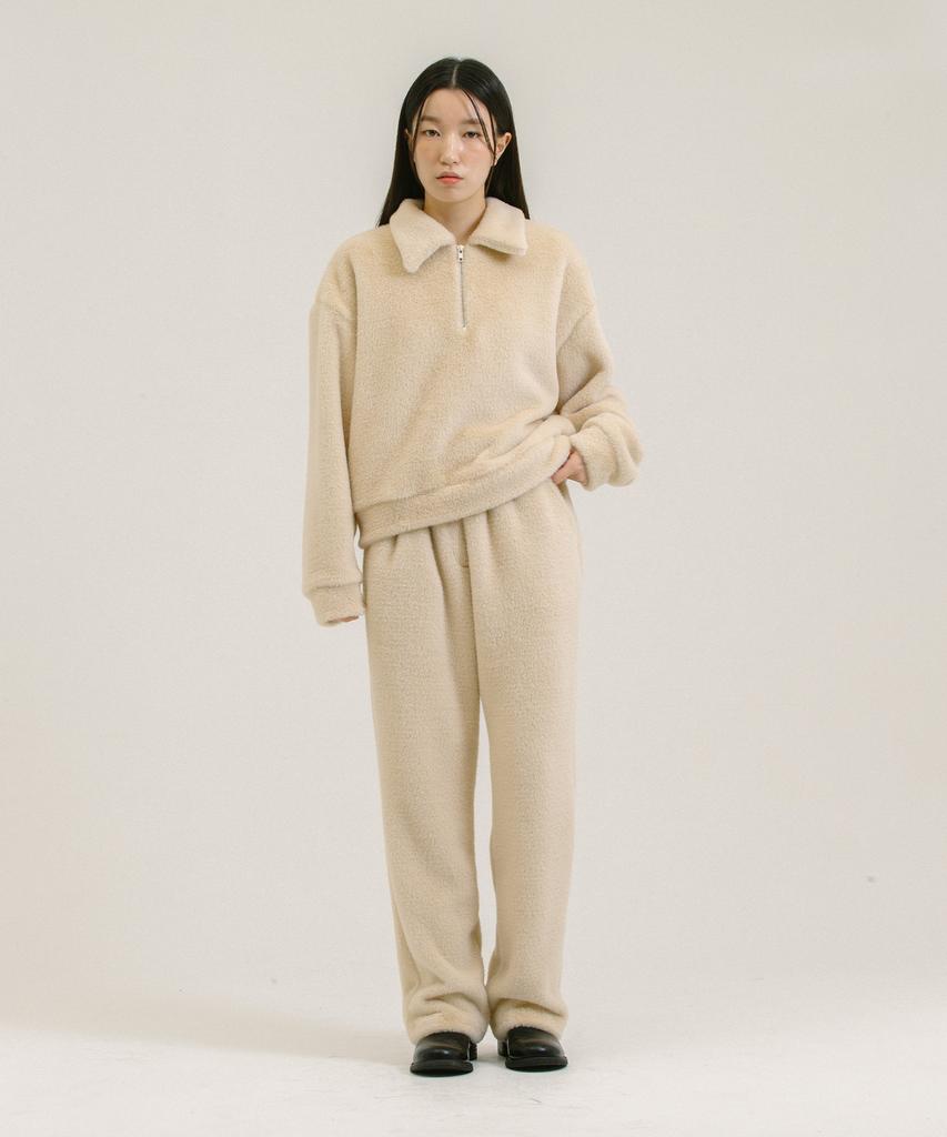 Брюки Nevel Everywear с меховой отделкой_Слоновая кость