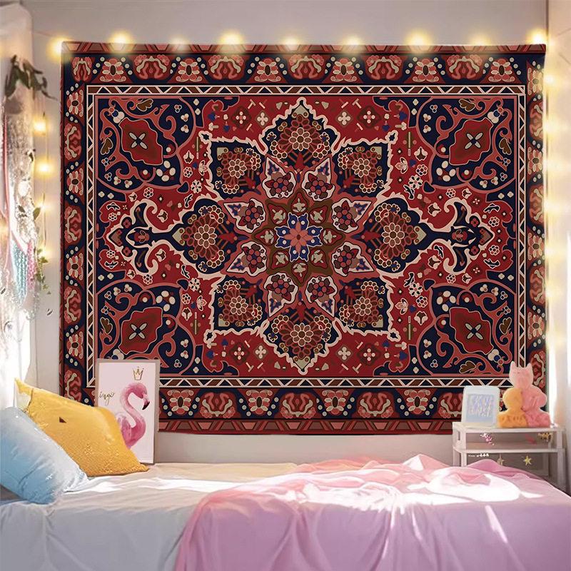 Bohemian Mandala Tapestry Vintage Ethnic Wall Hanging Boho Aesthetic Mandala Bedroom Living Room Dorm Wall Decor