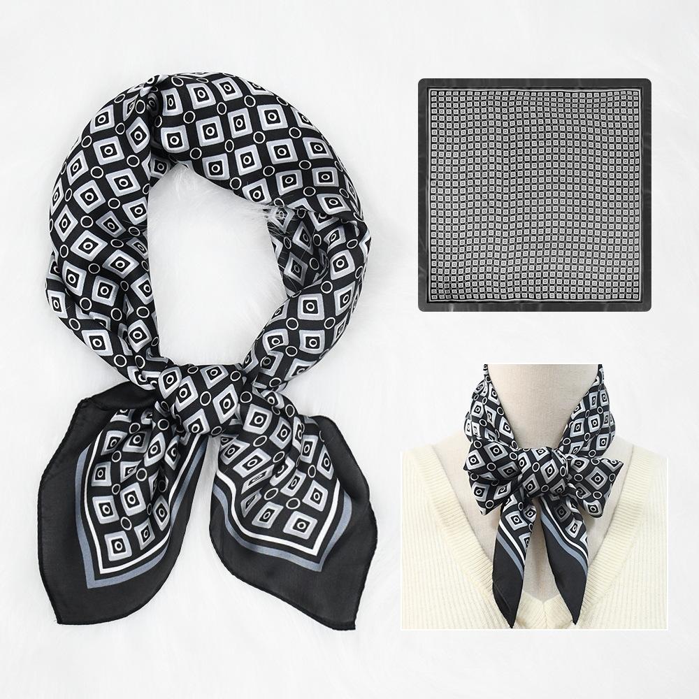 Женский новый модный шелковый шарф с имитацией атмосферы, защитный шарф для шеи, весна, лето, осень, квадратный шарф