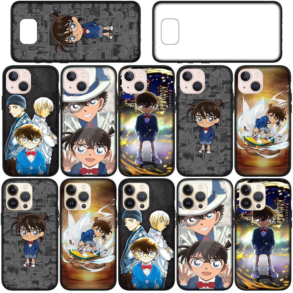 Чехол для iPhone 17 16 15 Xiaomi Poco Redmi Note 14 13 12 11 Pro Max 9 16e Samsung Galaxy S25 S24 S23 OPPO Huawei Мультяшный Детектив Конан Чехол для телефона