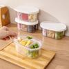 Kitchen Storage Box Save Space Stackable Grooved Draining Hole Grid Design Store Food Multi-purpose Fridge Vegetable Fruit Container Kitchen Accessory