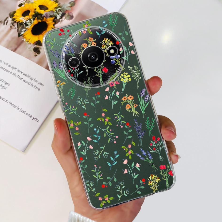 For Funda Xiaomi Redmi A3 Case 2024 Fashion Flower Transparent Silicone Soft TPU Phone Case For Xiomi Redmi A3 RedmiA3 4G Covers