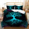 Tree Of Life Duvet Cover Set Blue Tree With Black Background 3D Print Comforter Cover For Kids Boys Girls Polyester Bedding Set
