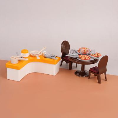 Милая мини-кухня, игрушка, имитация обеденного стола, посуда, плита, кукольный домик, детский игровой домик, маленькое украшение, подарок