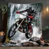 1pc Motorbike Rider in Action Blanket-Lightweight Flannel Home Furnishings Bedding Blanket Suitable for Sofas Beds Travel Camping Living Roo
