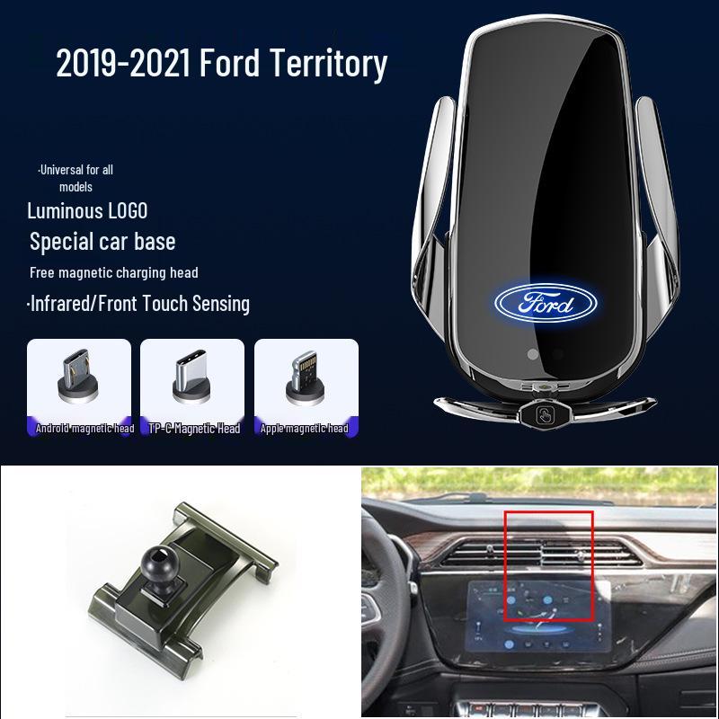 Магнитный беспроводной держатель для телефона с быстрой зарядкой для Ford Focus/Mondeo/Fiesta