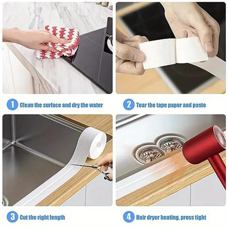 Waterproof Sealing Adhesive Caulting Tape For Kitchen Bathtub Toilet Floor