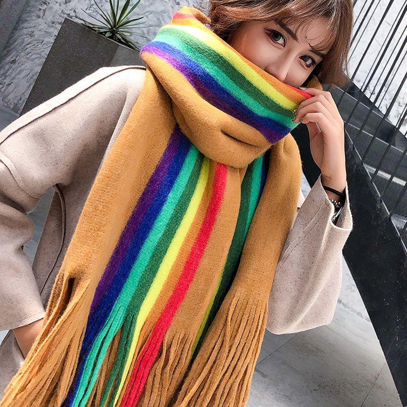 Women Plaid Scarves, Thickened Warm Scarves for Male and Female In Winter Warm Scarves