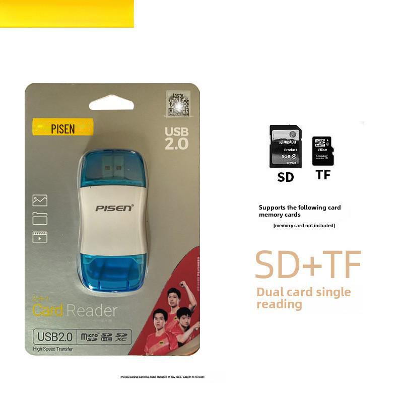PISEN Multi-Card Reader: Mini Mobile, TF, CF, SD, MS, USB 2.0 for Phones & Cameras