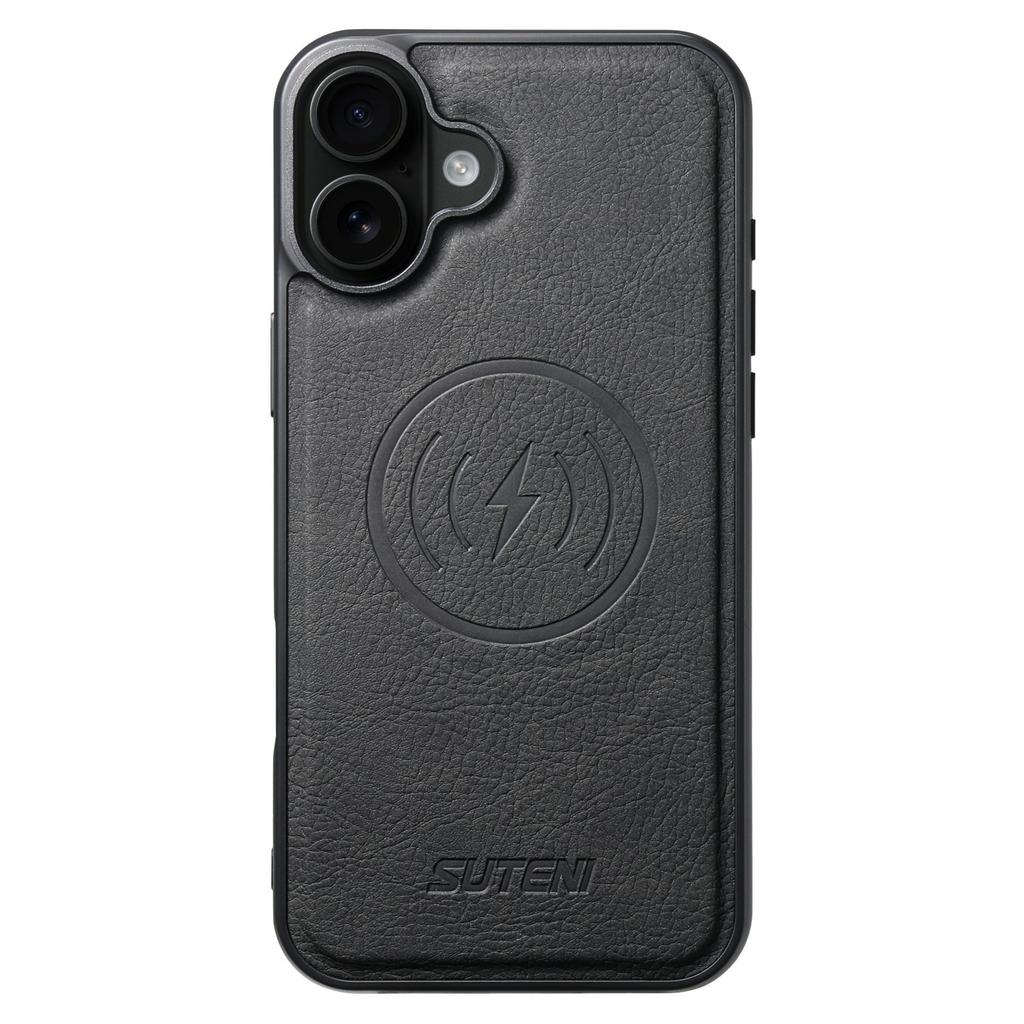 SUTENI G5 For iPhone 17 Case Compatible with MagSafe Litchi Texture Leather Back Cover
