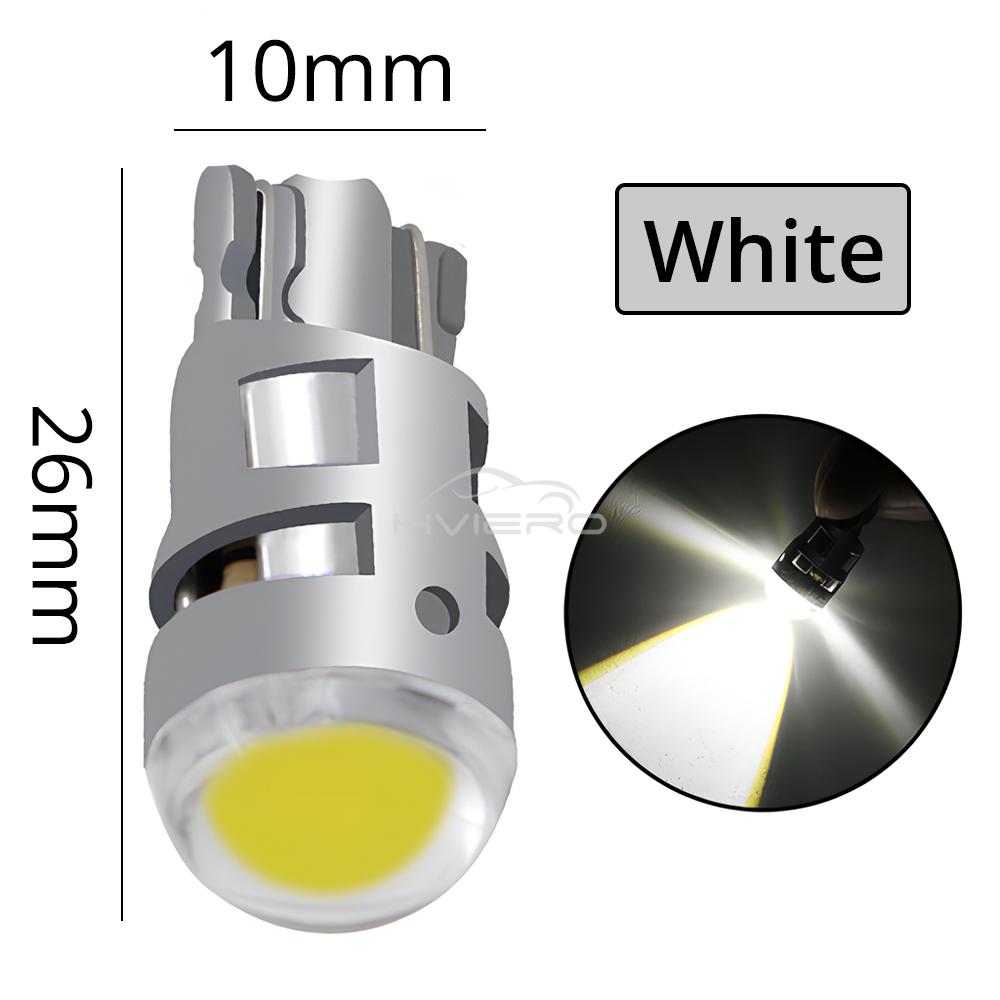 2Pcs T10 COB Led DC 12V Signal Lamp Car Bulb W5W 194 168 Reading Interior Lamps Clearance Backup Reverse Fog Lights Ultra Bright Dome Lights 6