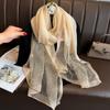 Rhinestone Luxury Silk Scarf Soft Shiny Lace Scarf Fashion Butterfly Hijab Shawls Female