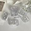 Transparent Mini Contact Lens Box Women Travel Portable Contact Lenses Case Companion Contact Lens Care Box with Mirror Tweezers