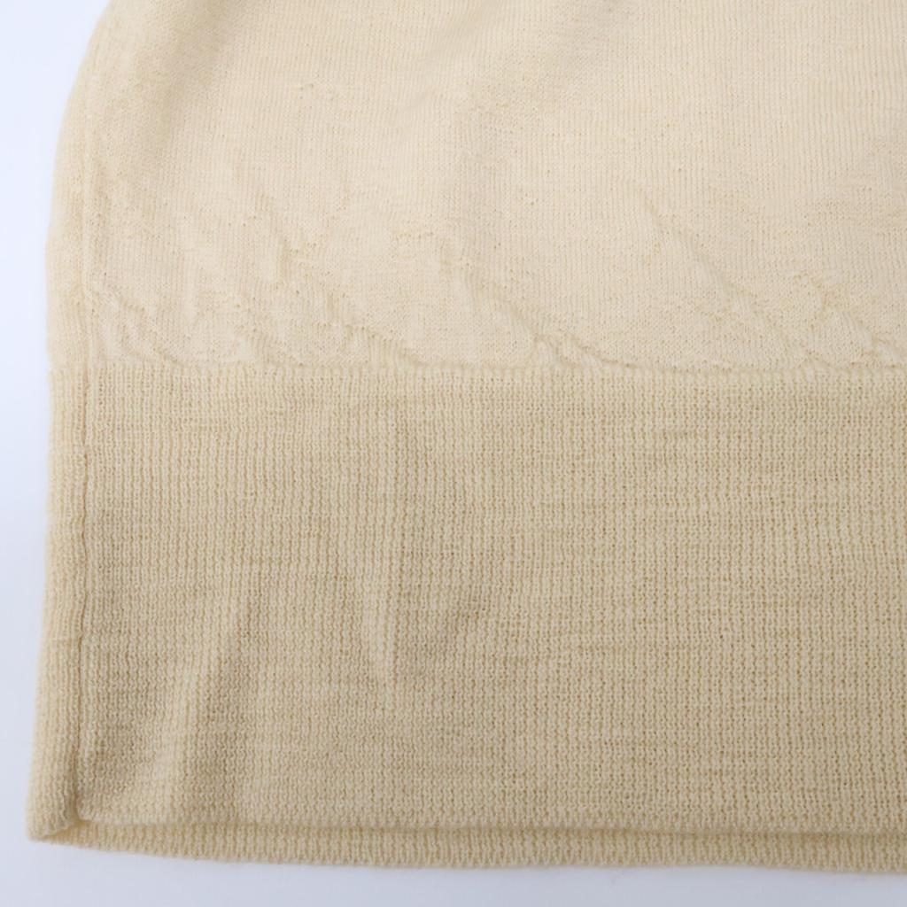 AURALEE 25Stainless Steel A25SV01IN Beige PRODUCT DYED Wool knit tops 3 beigeUsed
