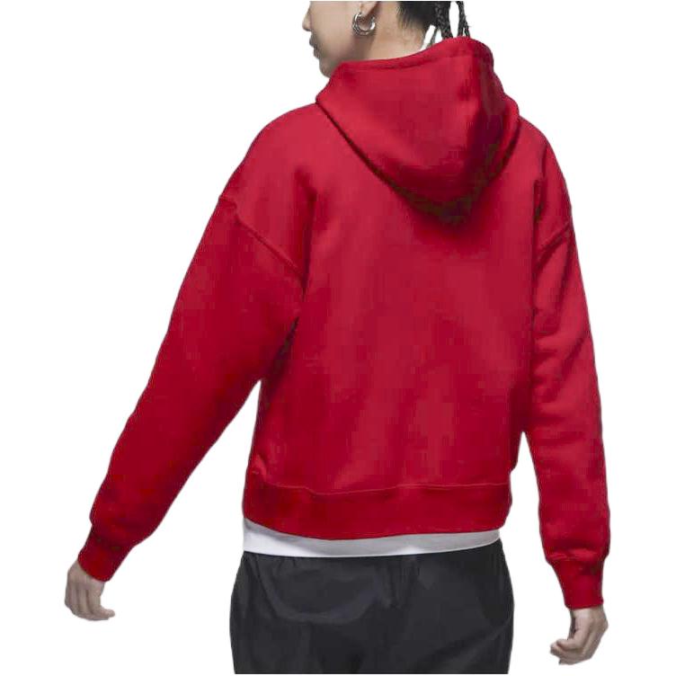 Jordan Brooklyn Solid Logo Fleece Thick Knit Pullover Hoodie Women Hoodies Red DQ4459-687
